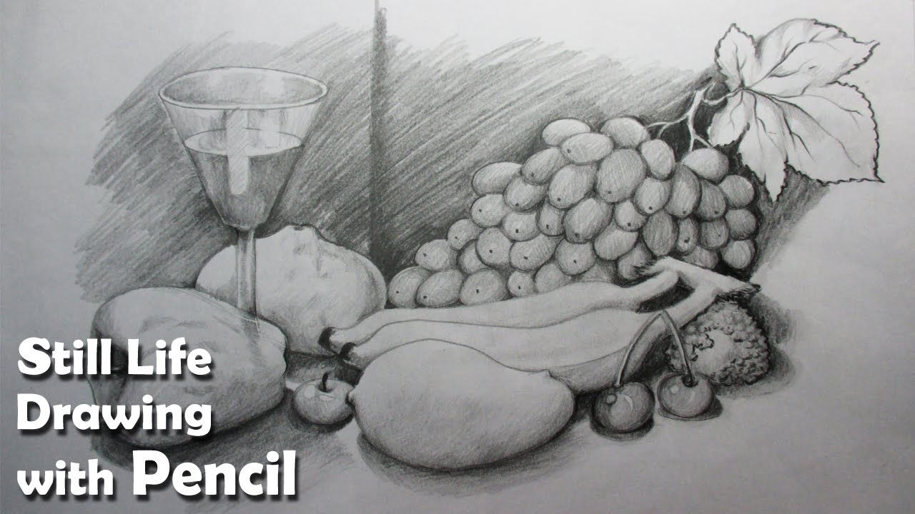 1280x720 How To Draw A Still Life Fruits In Pencil Step - Still Drawing