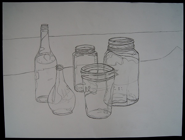 600x453 Contour Pieces From Drawing I Form And Space On Behance - Still Life Contour Drawing