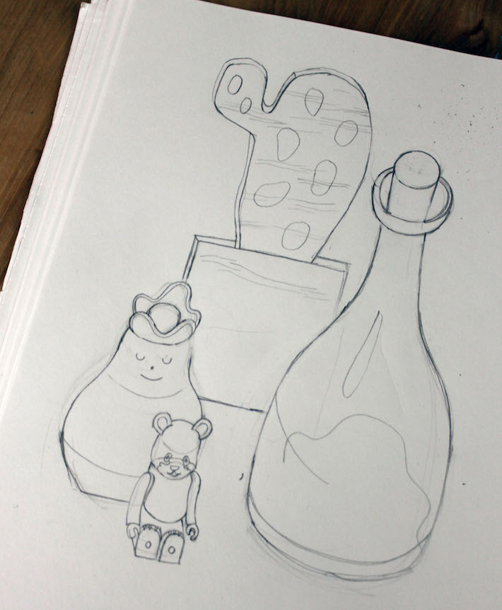 710x863 The Fundamentals Of Contour Lines In Art - Still Life Contour Drawing