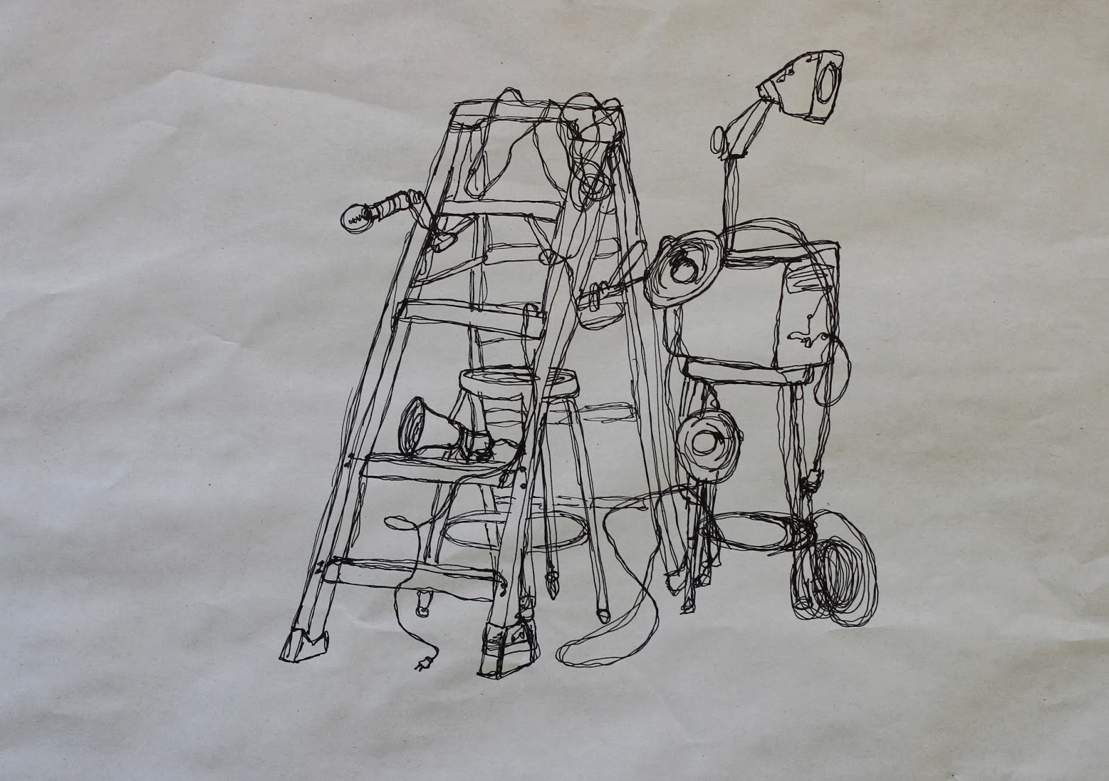 1600x1127 Drawing Portfolio Contour Line Drawing Of Ladderlights Still - Still Life Contour Line Drawing