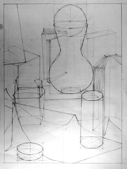 434x577 untitled document - Still Life Contour Line Drawing