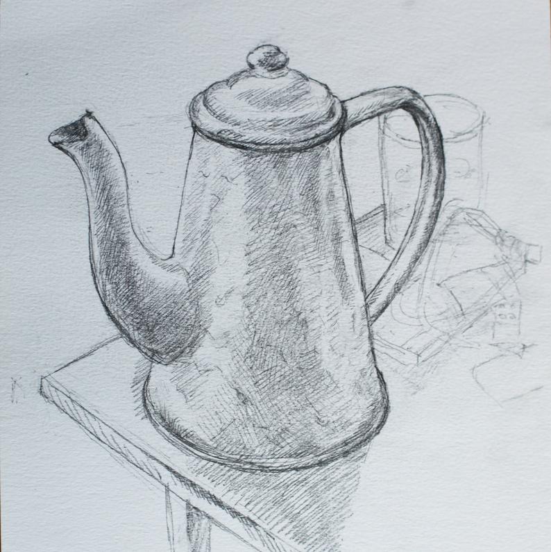 794x795 Still Life Drawing Pencil On Paper Original Art - Still Life Drawing