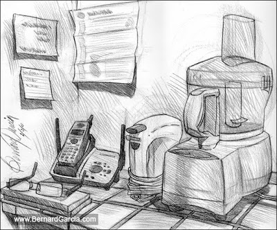 400x332 kitchen scene still life drawing artists' blogs - Still Life Drawing Artists