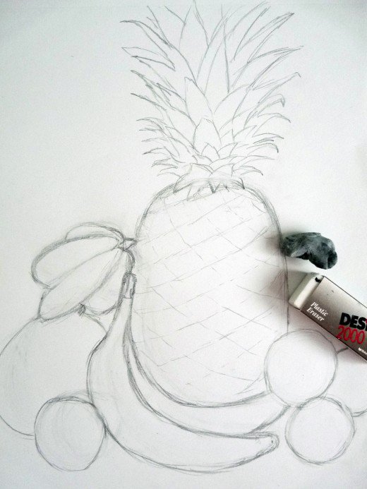 520x693 how to draw a still life composition feltmagnet - Still Life Fruit Drawing