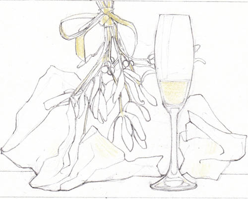 500x400 How To Draw A Christmas Still Life - Still Life Line Drawing