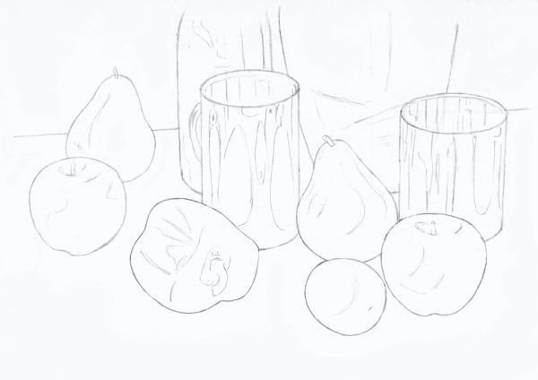 600x424 Still Life Techniques - Still Life Line Drawing