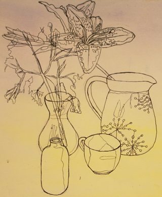 320x390 analytical drawing - Still Life Line Drawing
