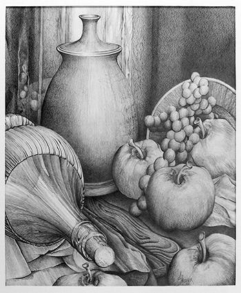 350x425 Graphite Pencil Drawing Fine Art Still Life Artoftheauto - Still Life Pencil Drawing