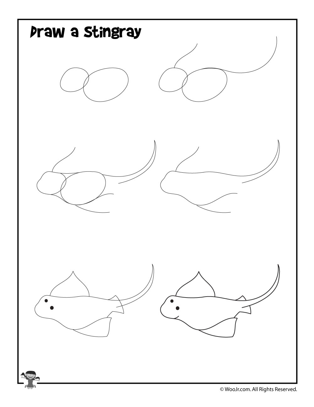 1000x1294 How To Draw A Stingray Woo! Jr Kids Activities - Stingray Drawing