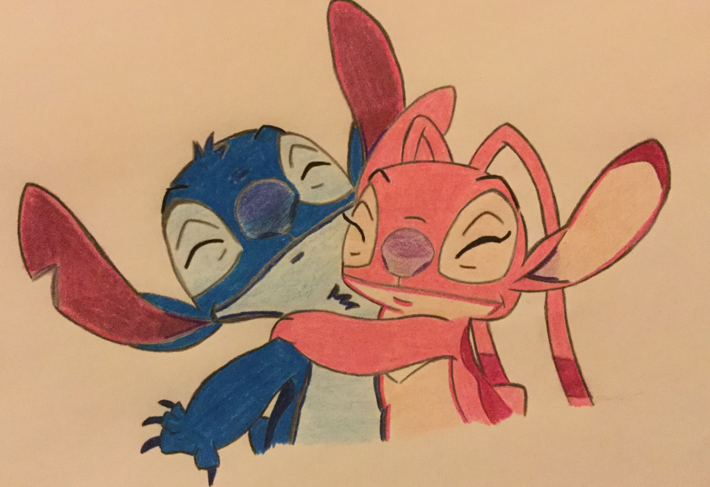 2772x1901 stitch and angel drawing drawing - Stitch And Angel Drawing