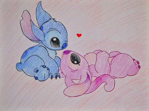 500x373 stitches girlfriend stitch and angel drawing from dee - Stitch And Angel Drawing