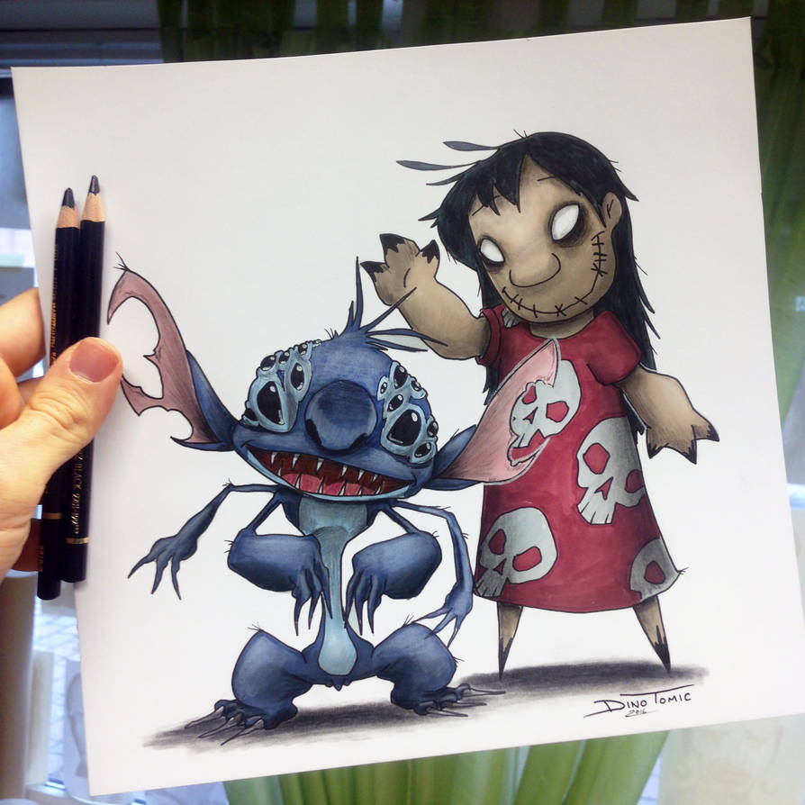 894x894 creepy lilo and stitch drawing - Stitch Drawing