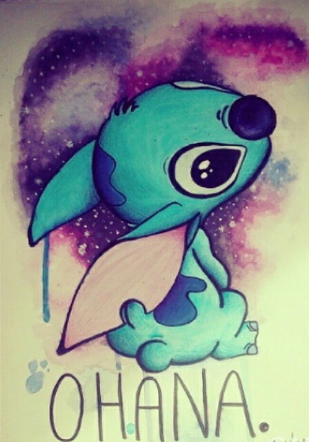 448x640 my cute painting of stitch with watercolors! on we heart it - Stitch Drawing Ohana