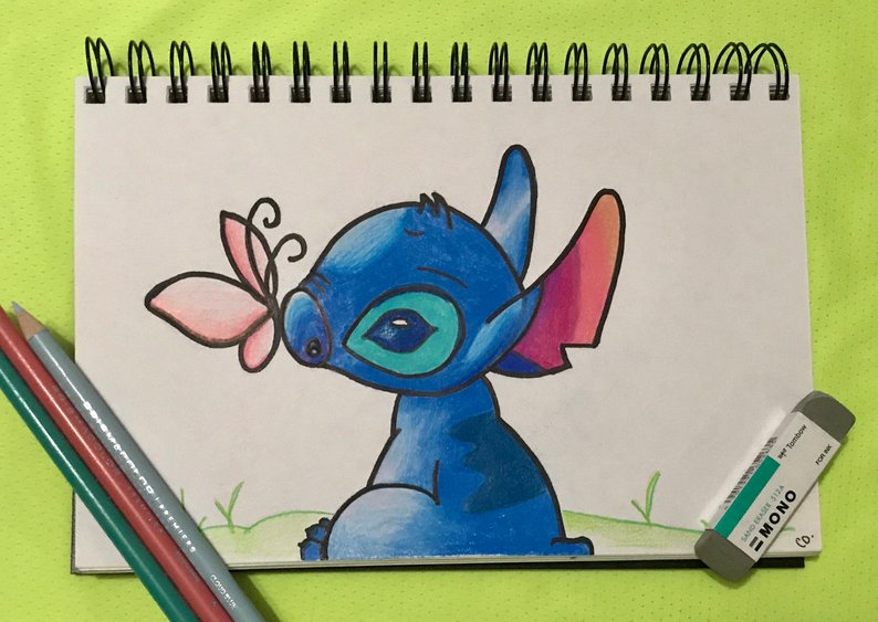 794x563 ohana means family prismacolor pencil drawing of etsy - Stitch Drawing Ohana