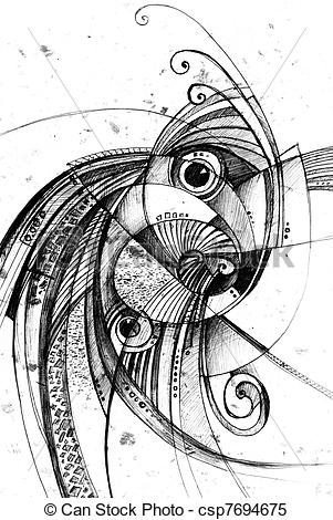 301x470 Structure Abstract Drawing Abstract Drawing Black Ink - Stock Drawings