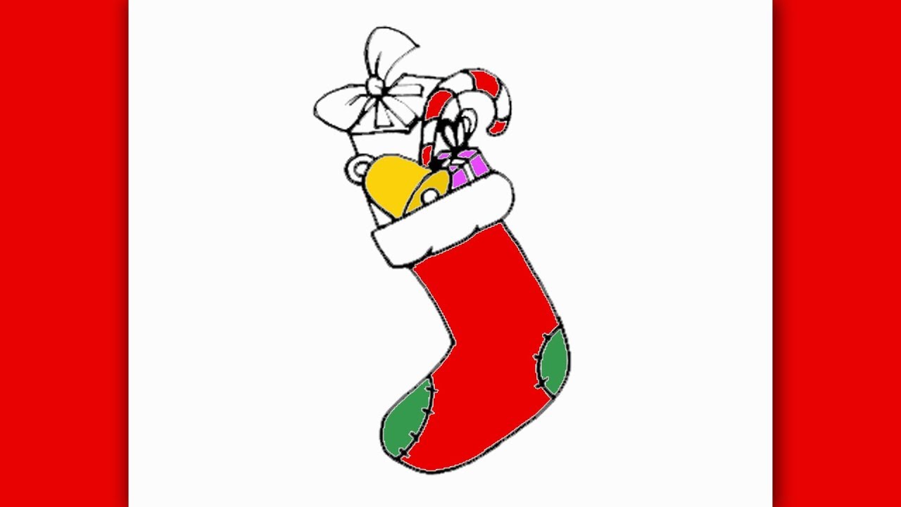 1280x720 How To Draw Christmas Stocking Step - Stocking Drawing