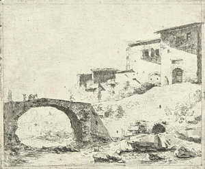 300x247 stone bridge with donkey driver at homes drawing - Stone Bridge Drawing