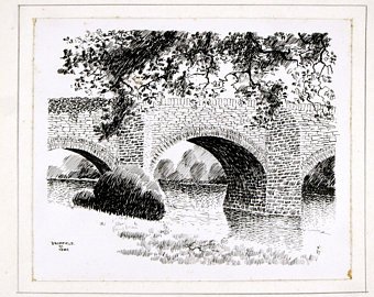 340x270 stone bridge drawing etsy - Stone Bridge Drawing