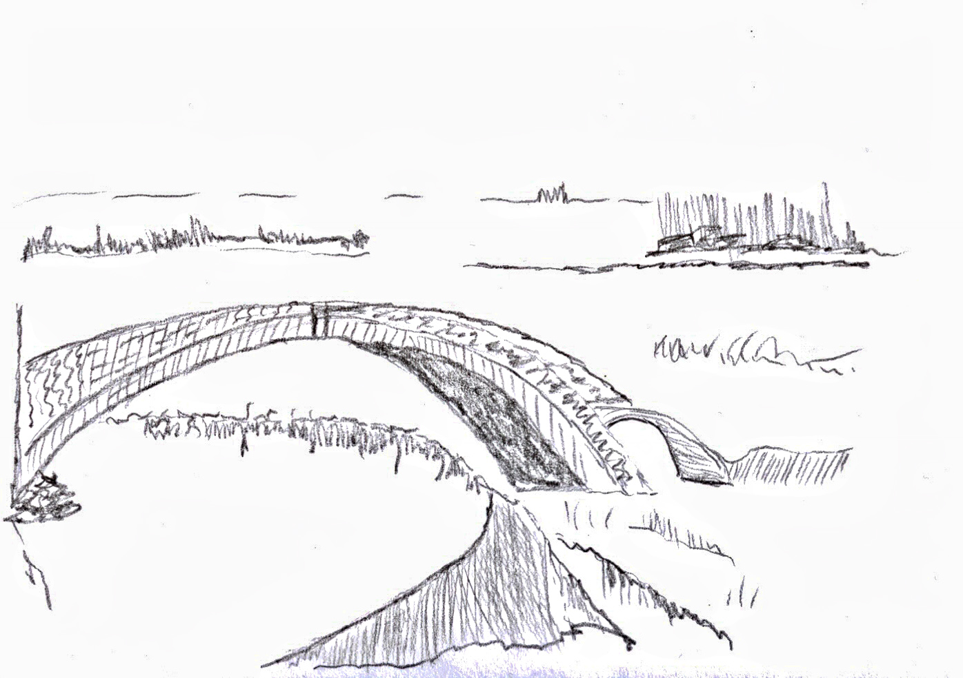 Stone Bridge Drawing at PaintingValley.com | Explore collection of ...