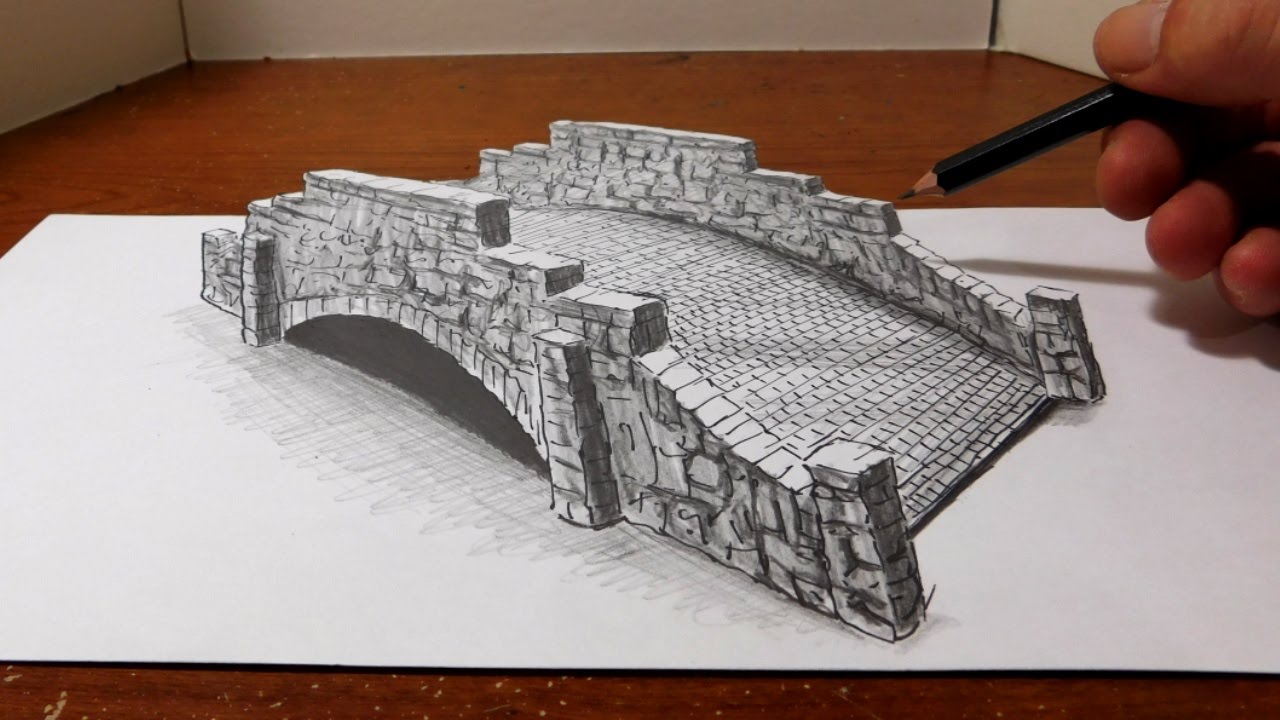 1280x720 Drawing A Bridge - Stone Bridge Drawing