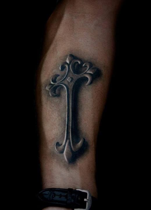 519x720 cross tattoos for guys - Stone Cross Drawing