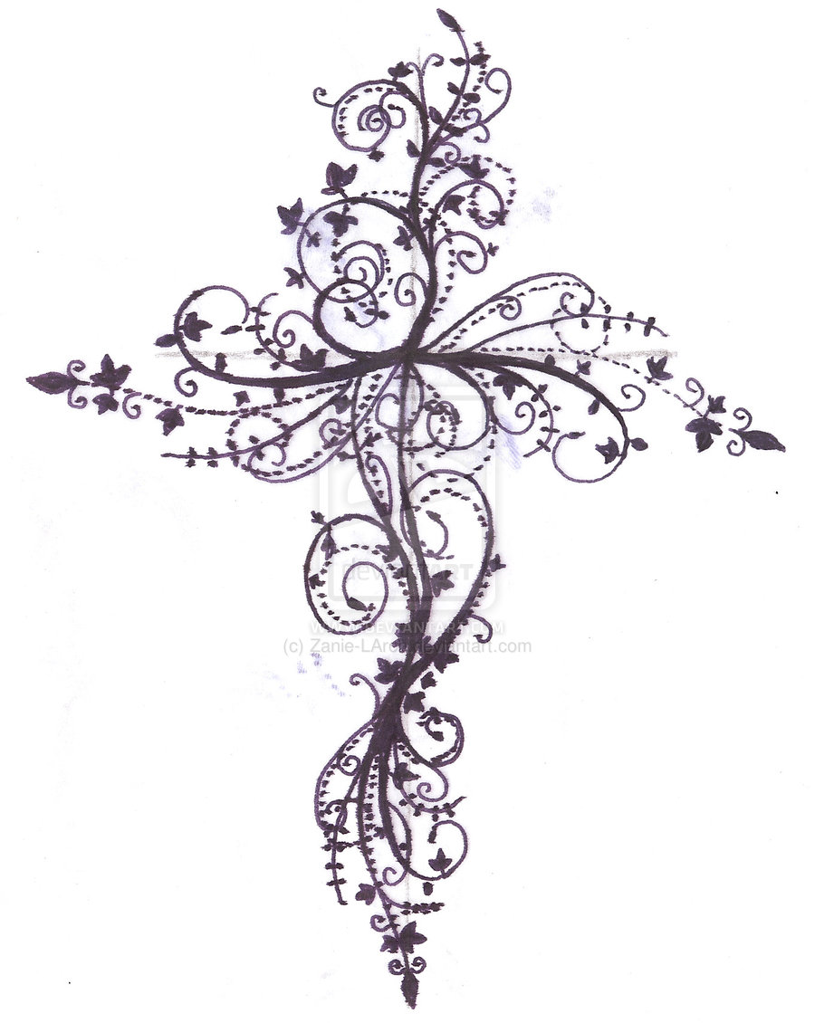 900x1130 ribbon around stone cross tattoo design in real p on cross tattoos - Stone Cross Drawing