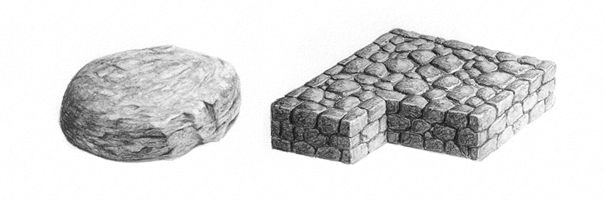 850x283 how to draw stone and rock textures - Stone Drawing