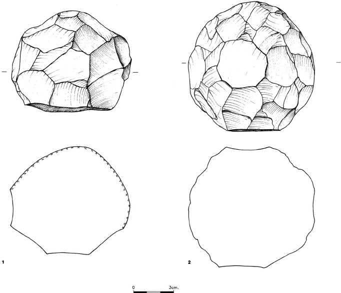 682x585 line drawing of two stone balls from qesem cave - Stone Drawing