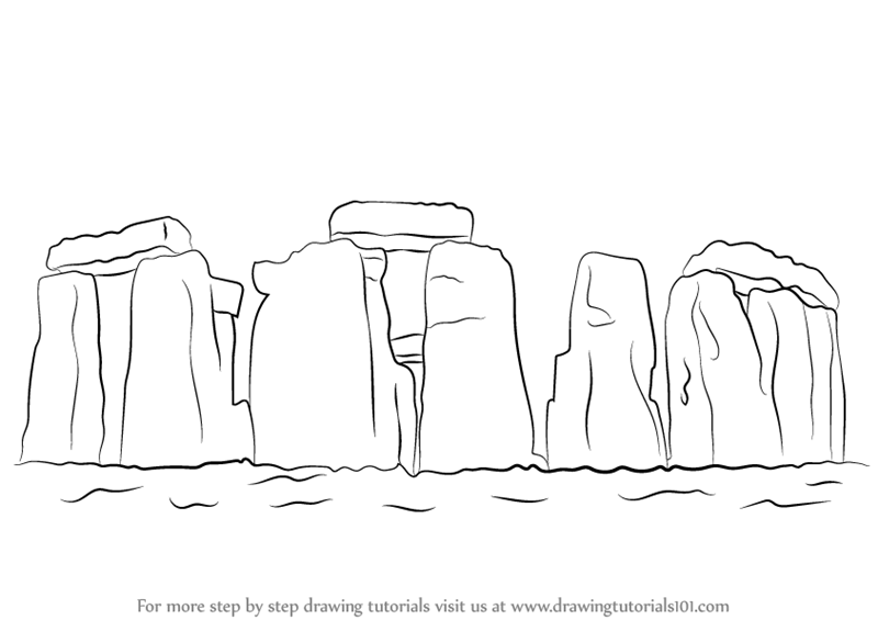 800x565 Learn How To Draw Stonehenge - Stonehenge Drawing