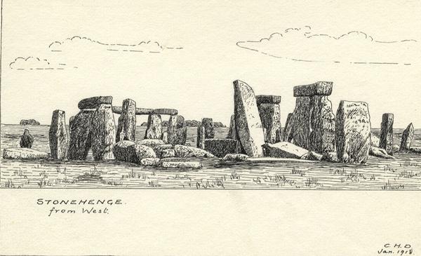 600x365 Chd, Stonehenge From West - Stonehenge Drawing