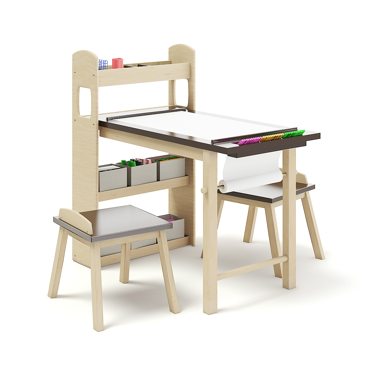 1200x1200 kids drawing desk with stools - Stool Drawing