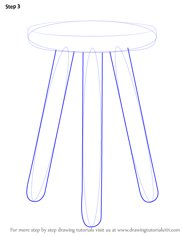 614x794 learn how to draw legged stool - Stool Drawing