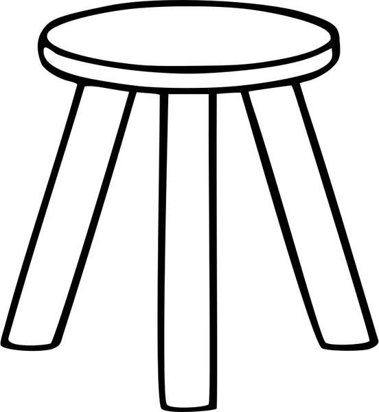 552x600 three legged stool outline free vector in open office drawing - Stool Drawing