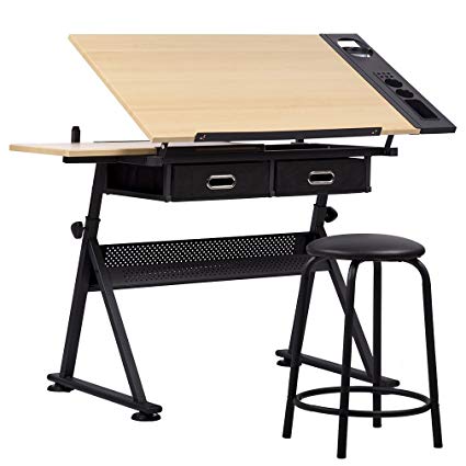 425x425 office drawing desk station adjustable drafting table - Stool Drawing