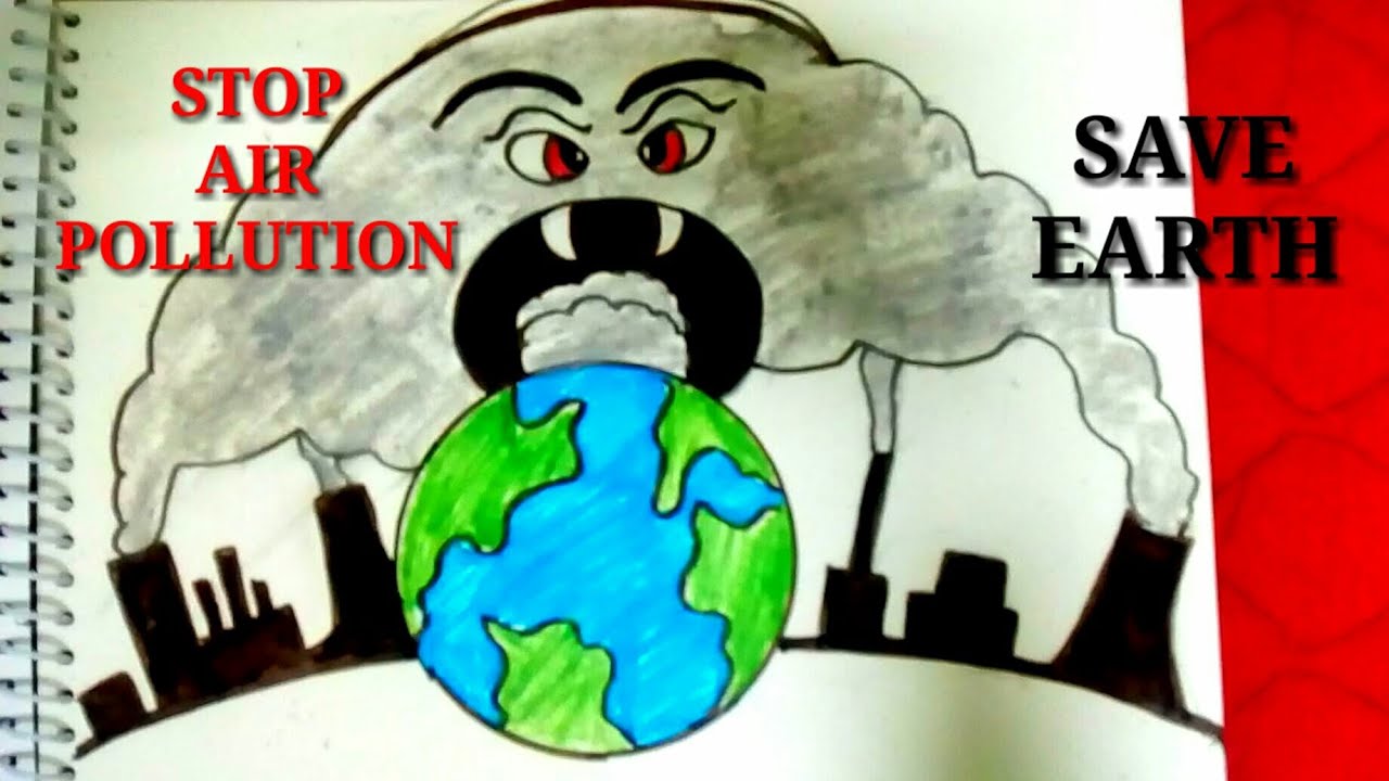 1280x720 creative drawing idea of stop air pollution step - Stop Drawing