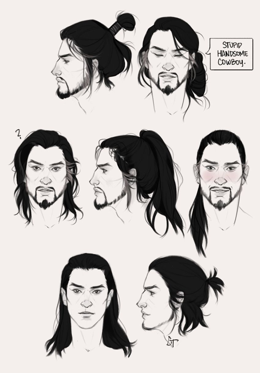 850x1221 i can't stop drawing long hair on guys hanzo edition animate - Stop Drawing