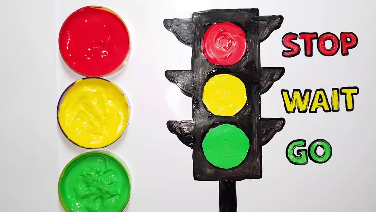 1280x720 traffic light drawing coloring pages red yellow green - Stop Light Drawing