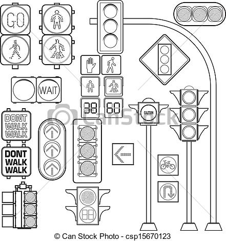441x470 traffic light outline vector traffic light vector collection - Stop Light Drawing