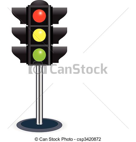 450x470 traffic lights isolated on white background bitmap version - Stop Light Drawing