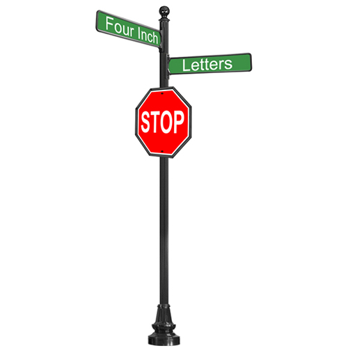 500x500 complete combo streetstop sign with sb base - Stop Sign Drawing