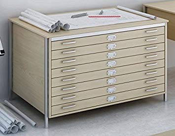 355x277 Oak A0 Drawer Plan Chest Storage Table Furniture For Maps - Storage Drawings