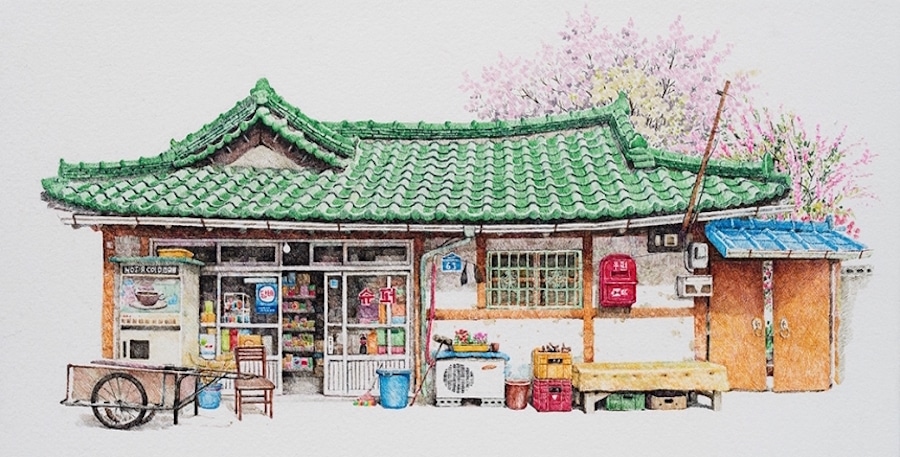 900x457 convenience store drawings of south korea offer unique look - Store Drawing
