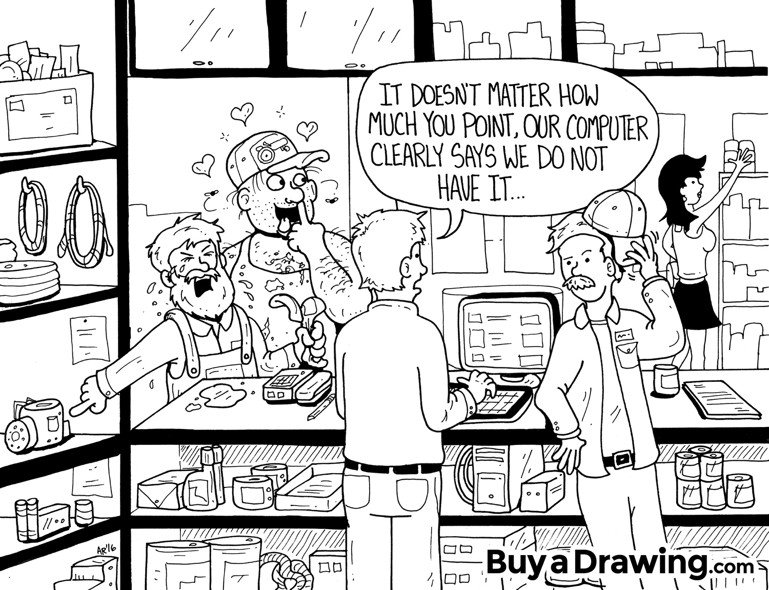 1500x1151 A Cartoon Drawing Gift For Dad - Store Drawing