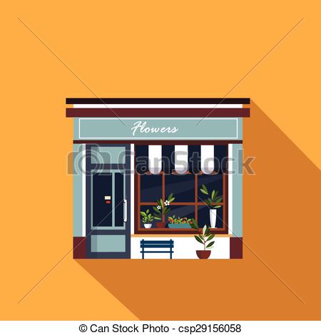 450x470 Restaurants And Shops Facade, Storefront Vector Detailed - Storefront Drawing