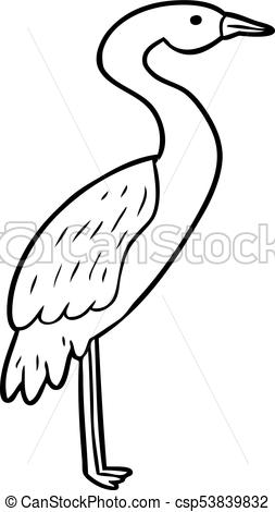 253x470 line drawing of a stork - Stork Drawing