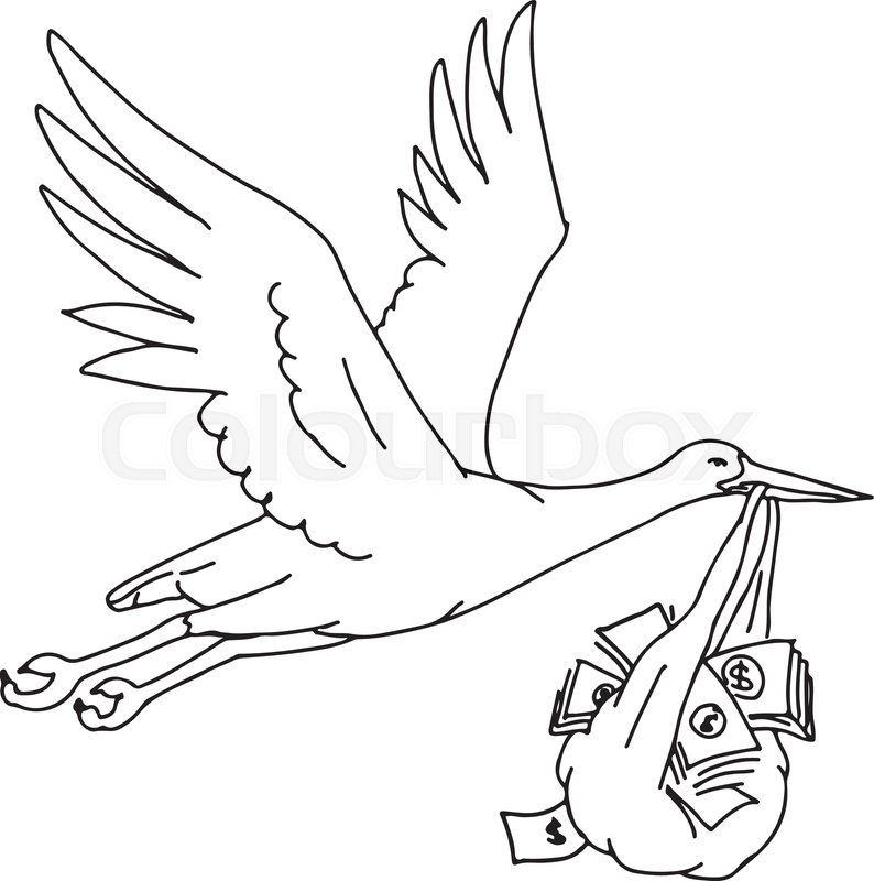 794x800 drawing sketch style illustration of a stock vector colourbox - Stork Drawing