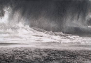375x258 Sea Headland, Rain Clouds Drawing - Storm Cloud Drawing