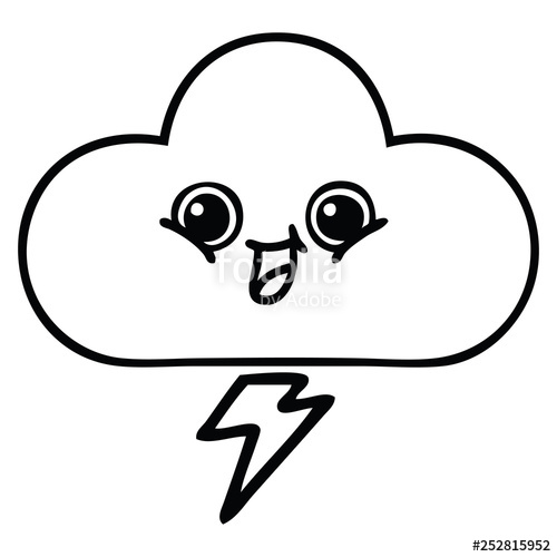 500x500 line drawing cartoon storm cloud stock image and royalty free - Storm Cloud Drawing