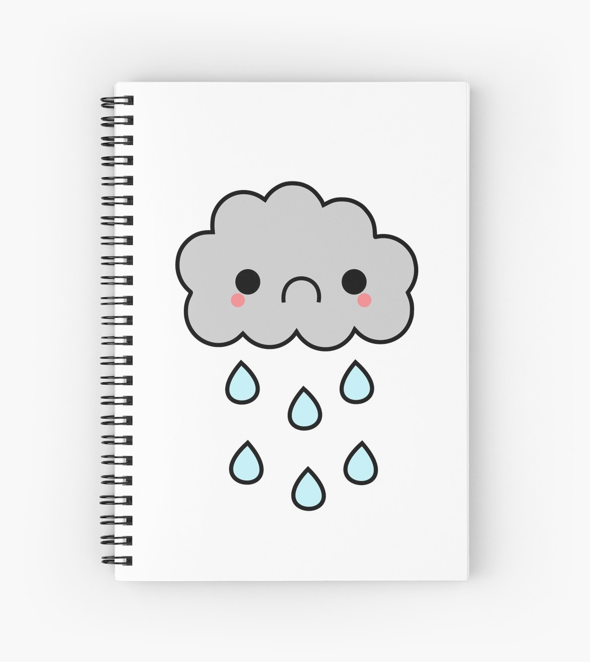 1171x1313 adorable kawaii sad rainy storm cloud spiral notebooks - Storm Cloud Drawing