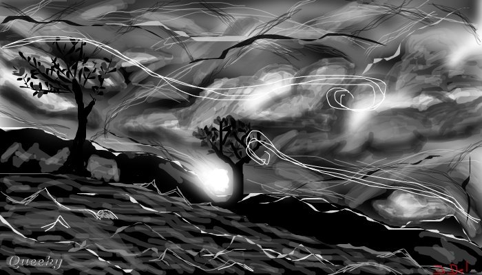 700x400 the white storm a landscape speedpaint drawing - Storm Drawing